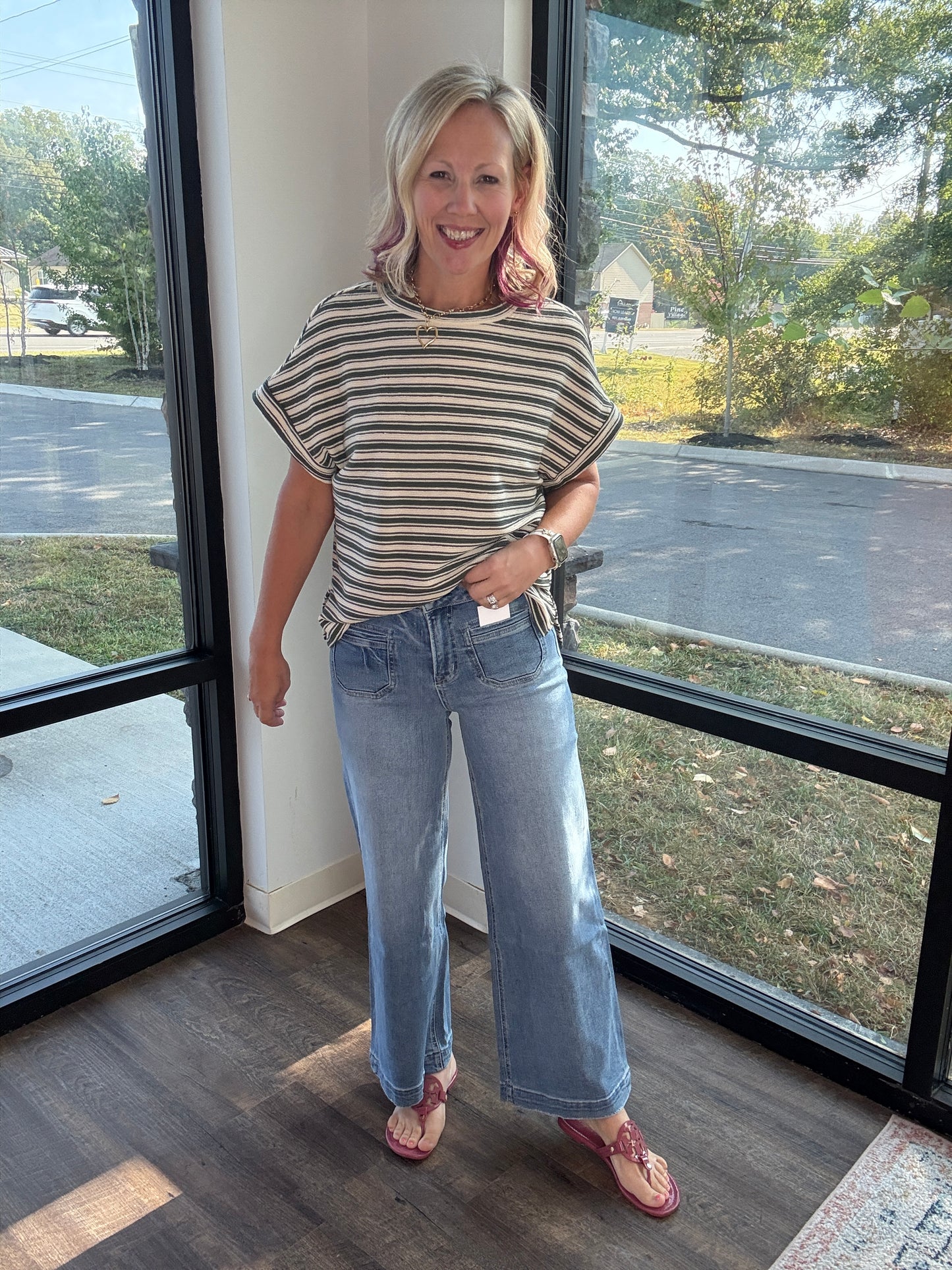 Evergreen Stripes Top