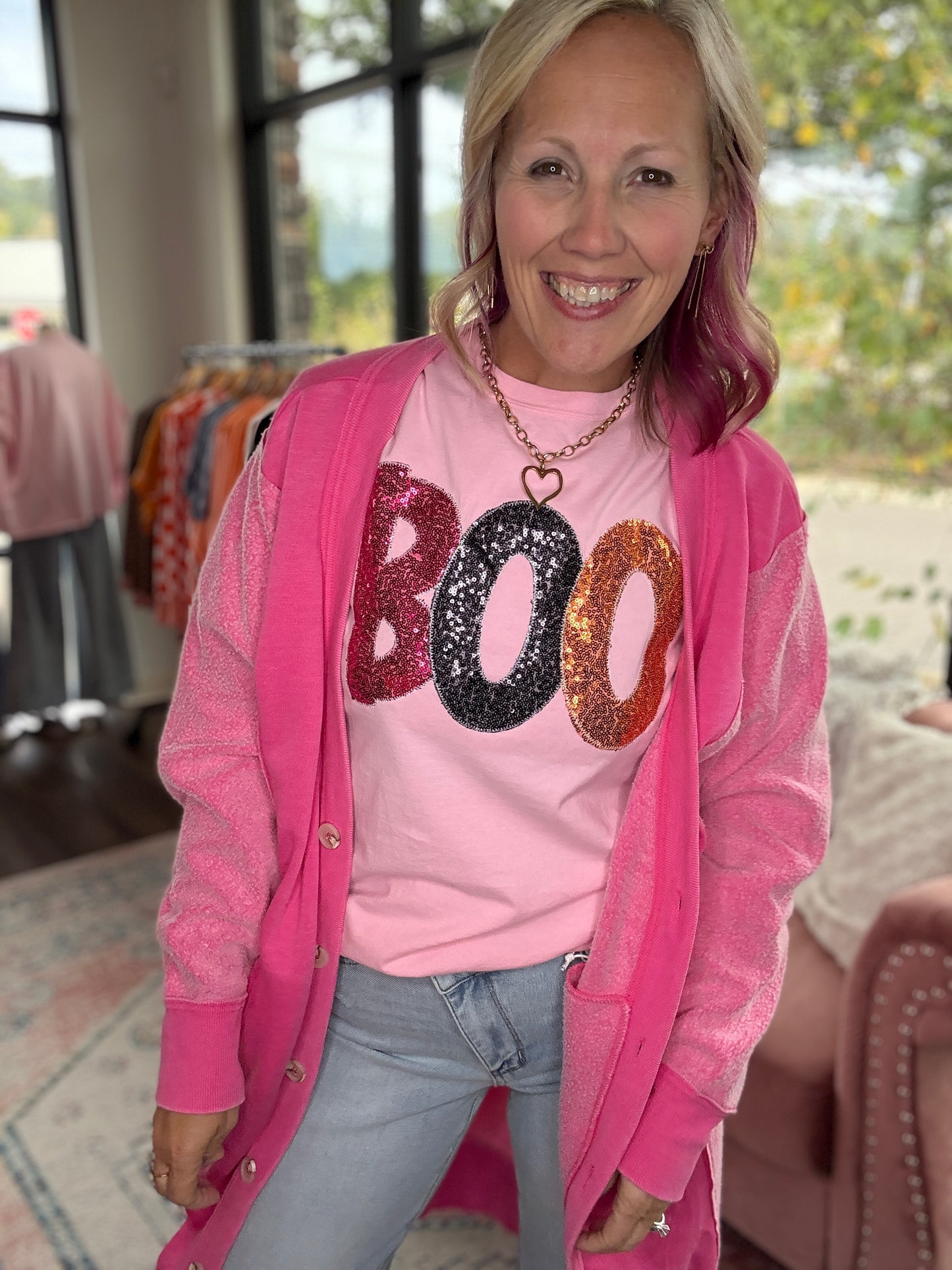 It's Friday Cardi- Pink