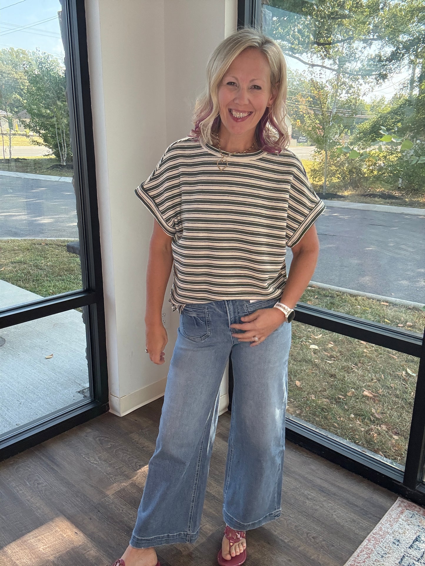 Evergreen Stripes Top