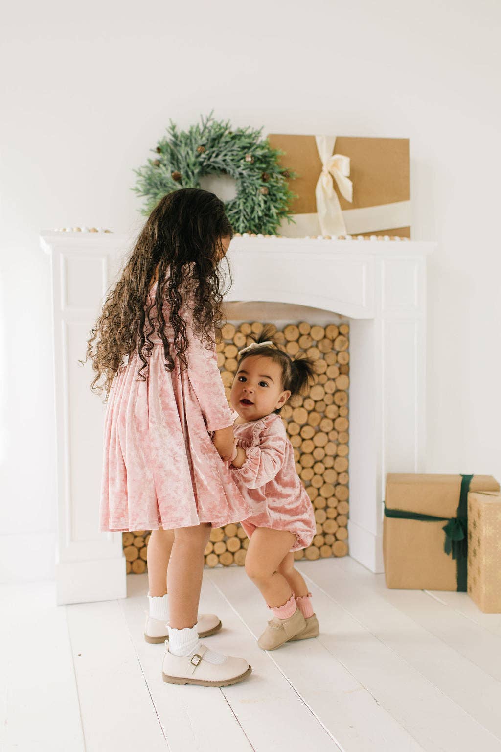 Gwendolyn Blush Velvet Dress