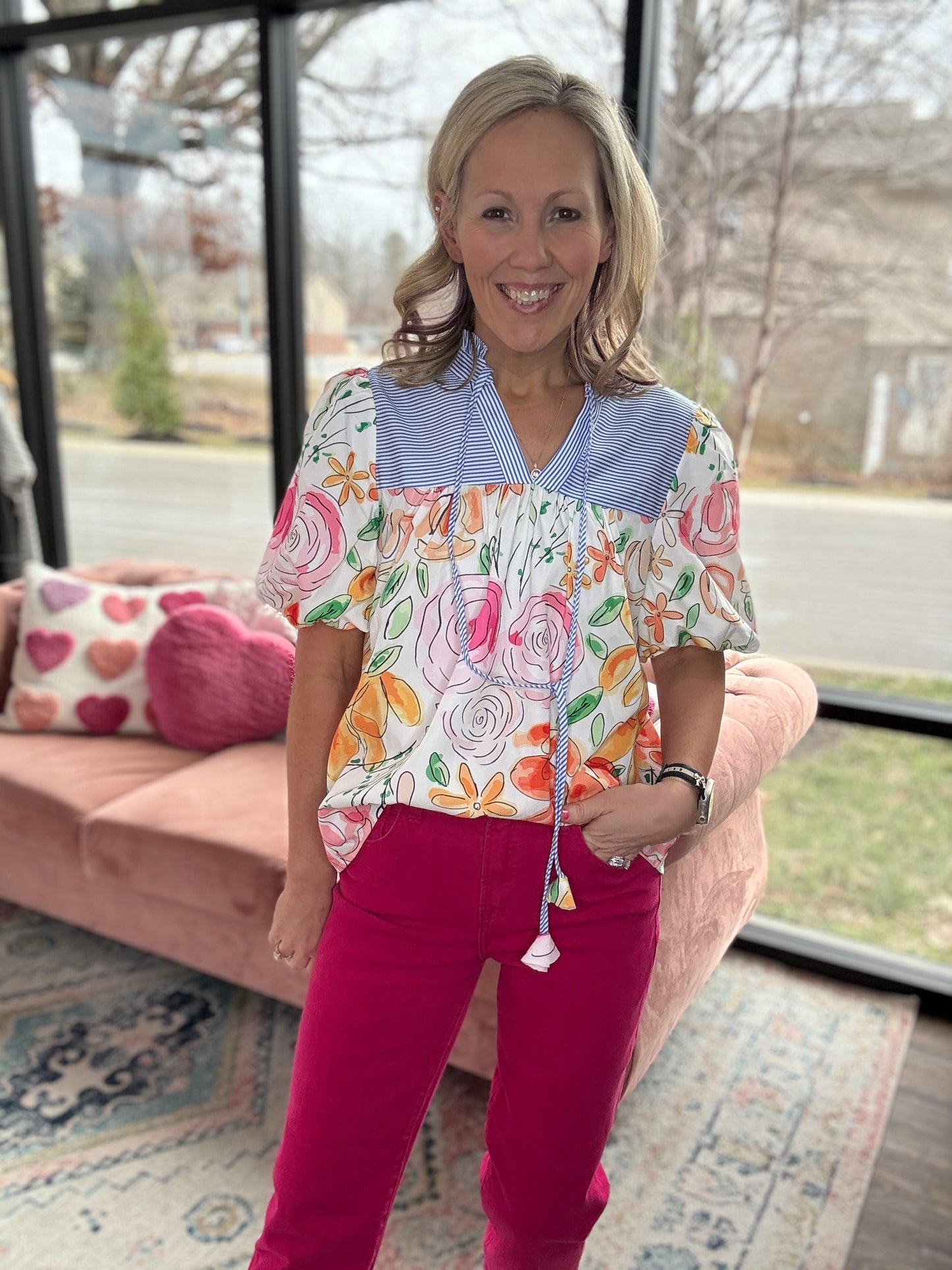 Pop Of Pink Denim