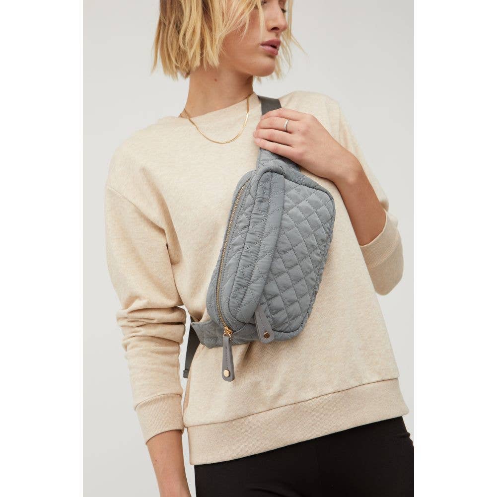 Quilted Belt Bag- Black