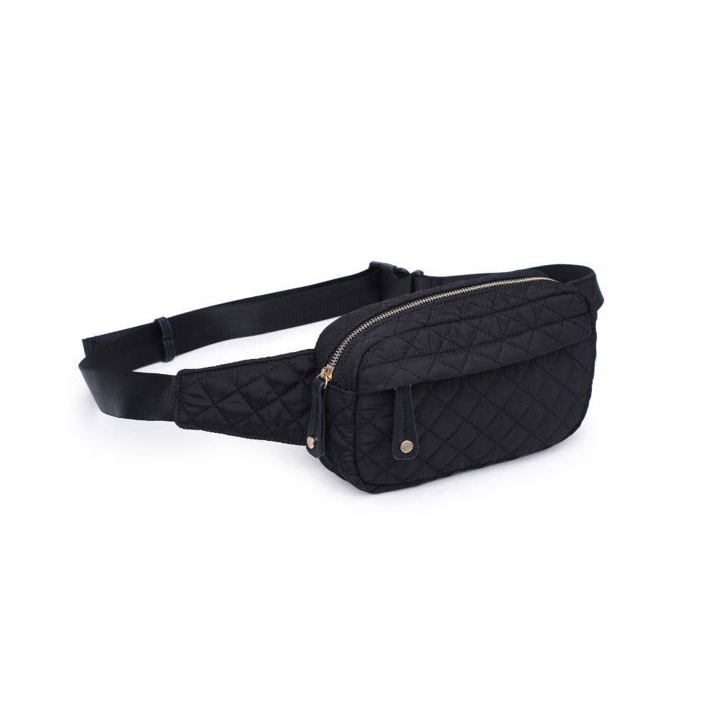 Quilted Belt Bag- Black