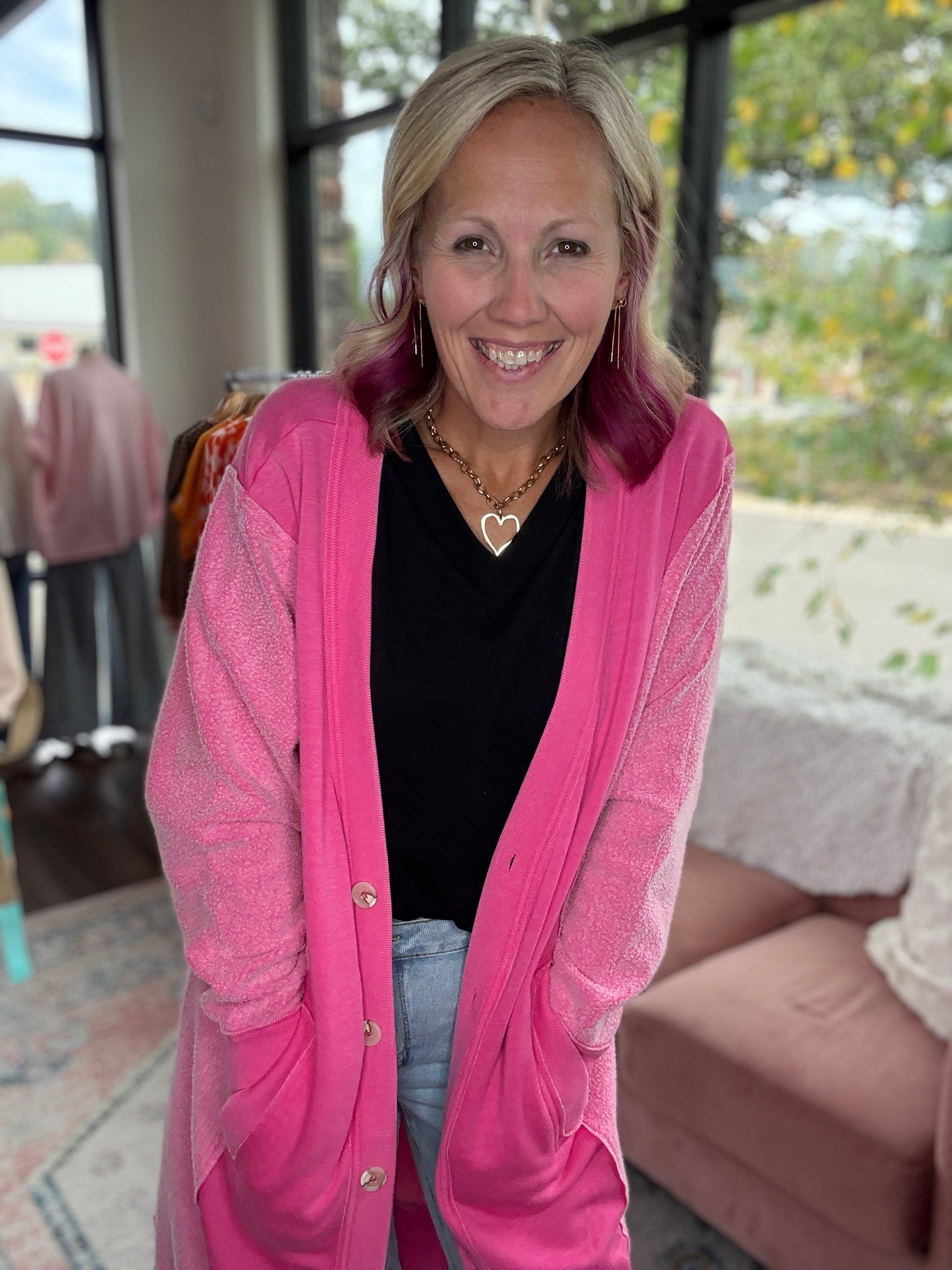 It's Friday Cardi- Pink