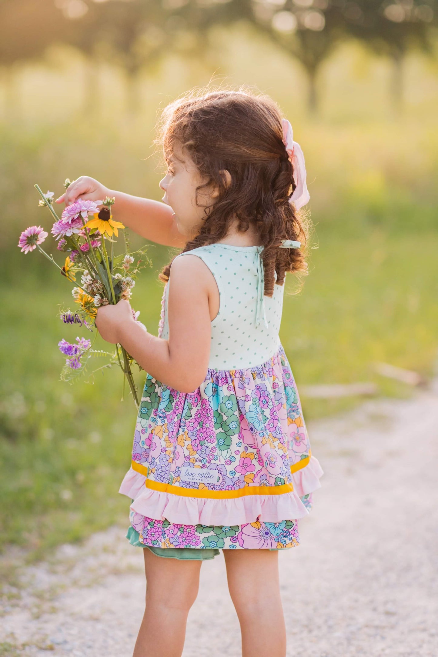 Groovy Blooms Sage Tunic Set (18m,8,10)