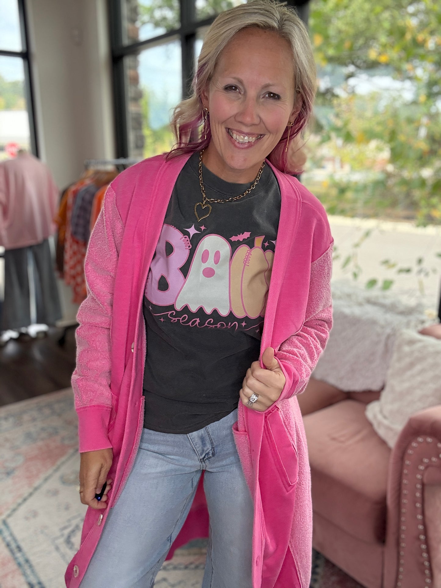 It's Friday Cardi- Pink