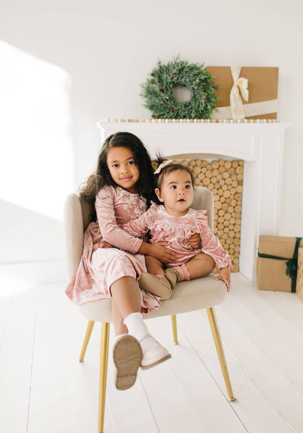Gwendolyn Blush Velvet Dress