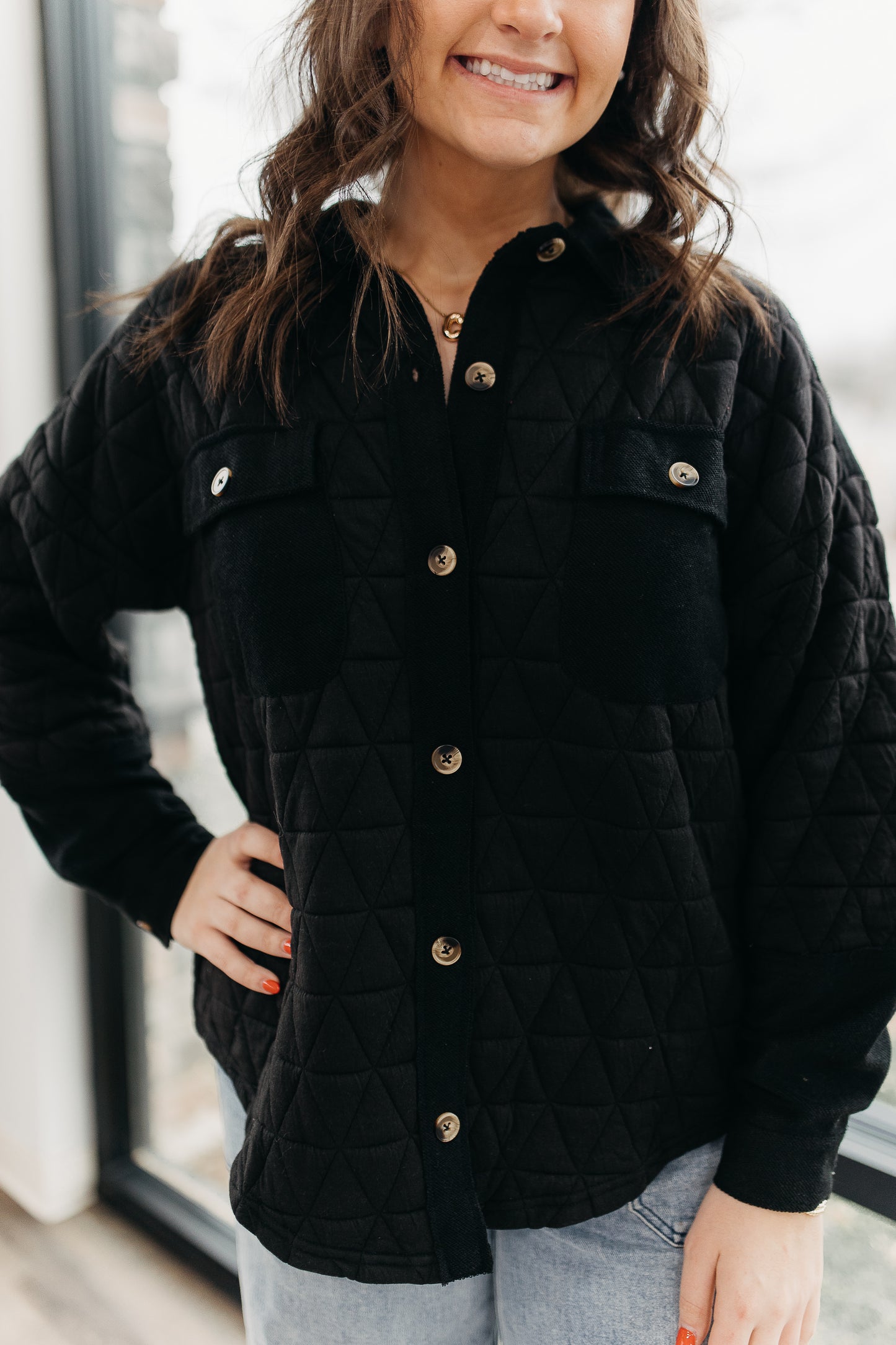 Ray Lynn Shacket- Black