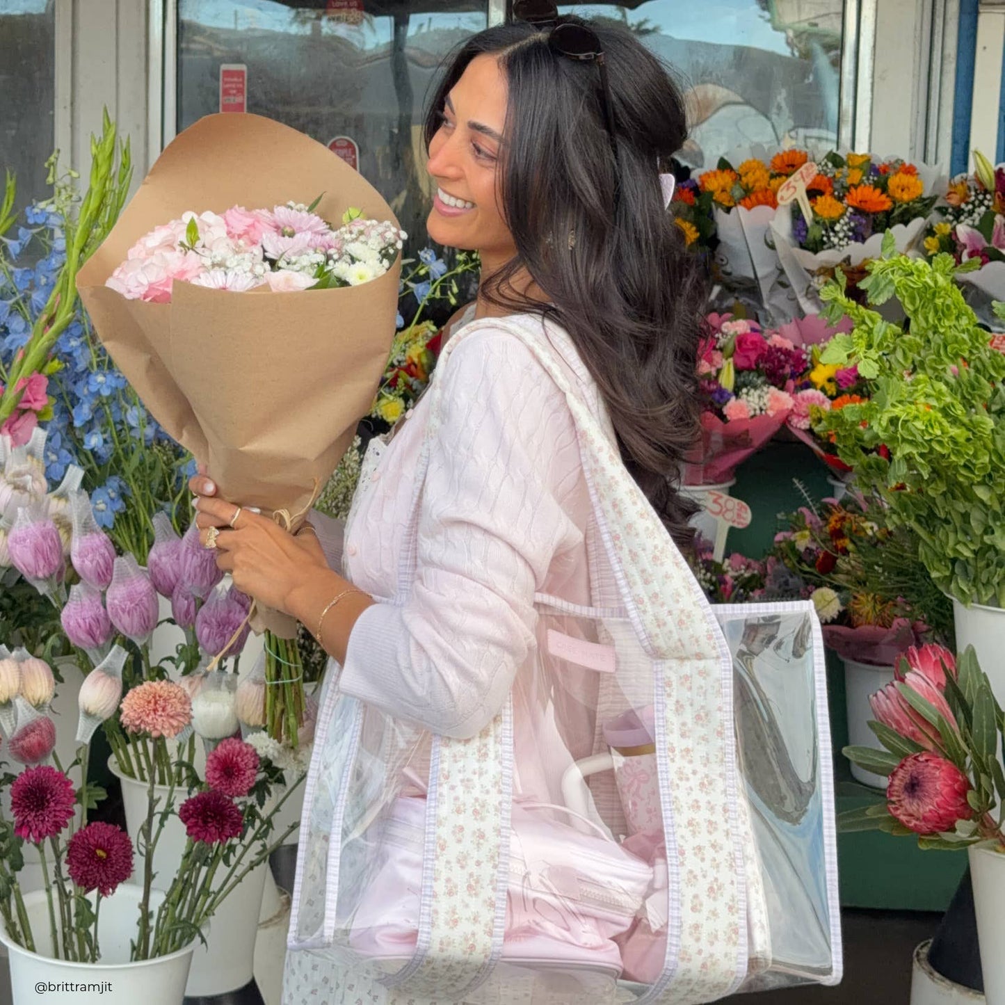 Quilted Ditsy Floral Jelly Tote Bag