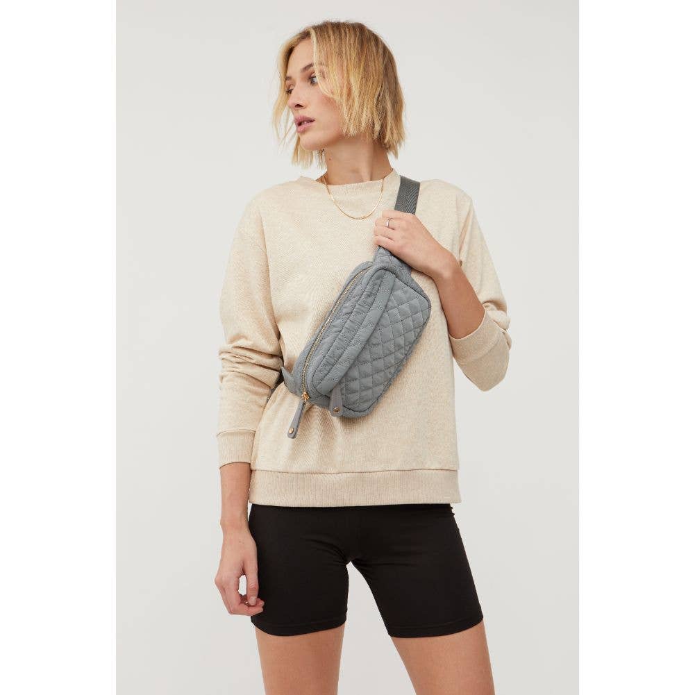 Quilted Belt Bag- Black