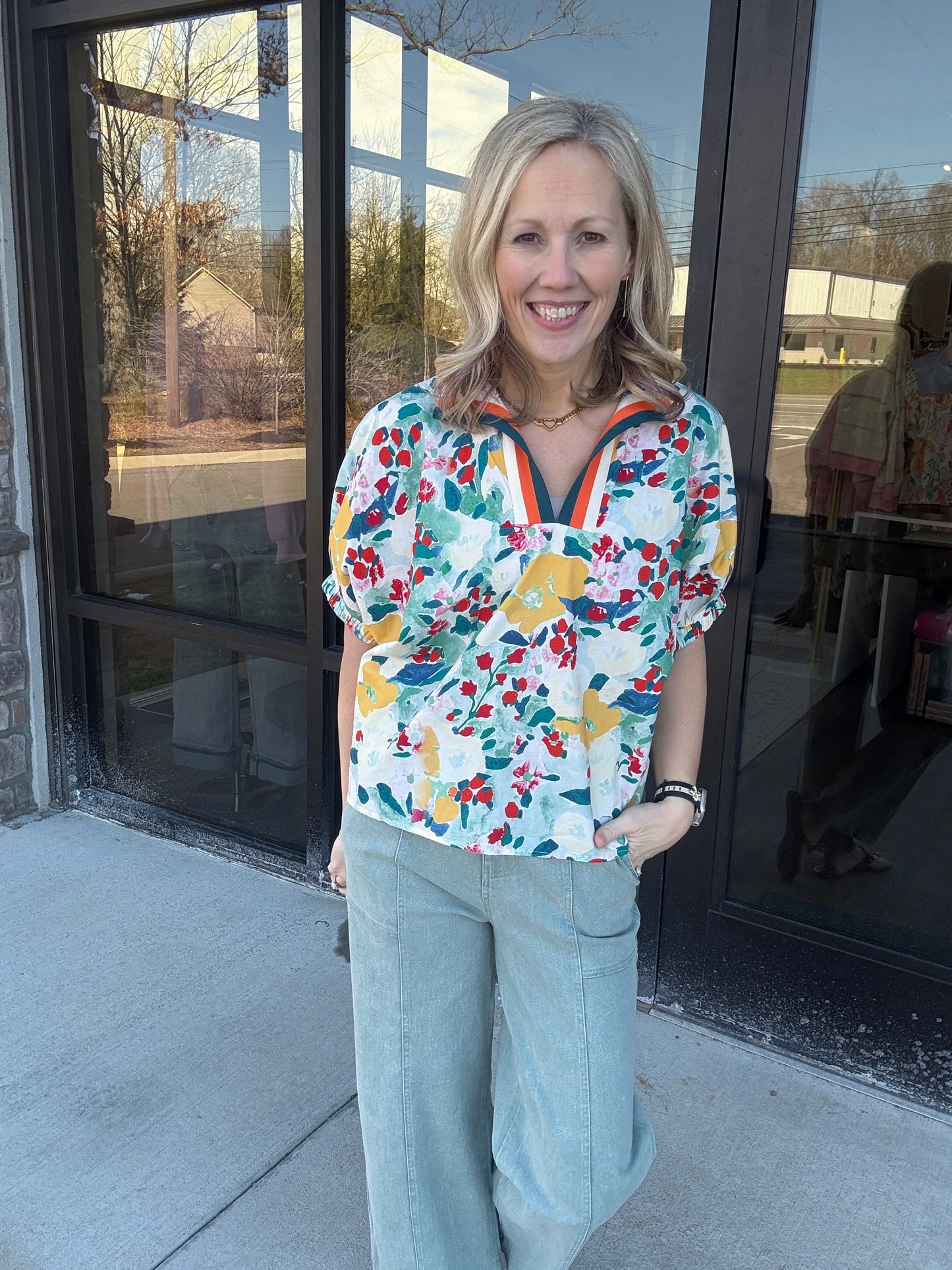 Meadow Breeze Top- Green