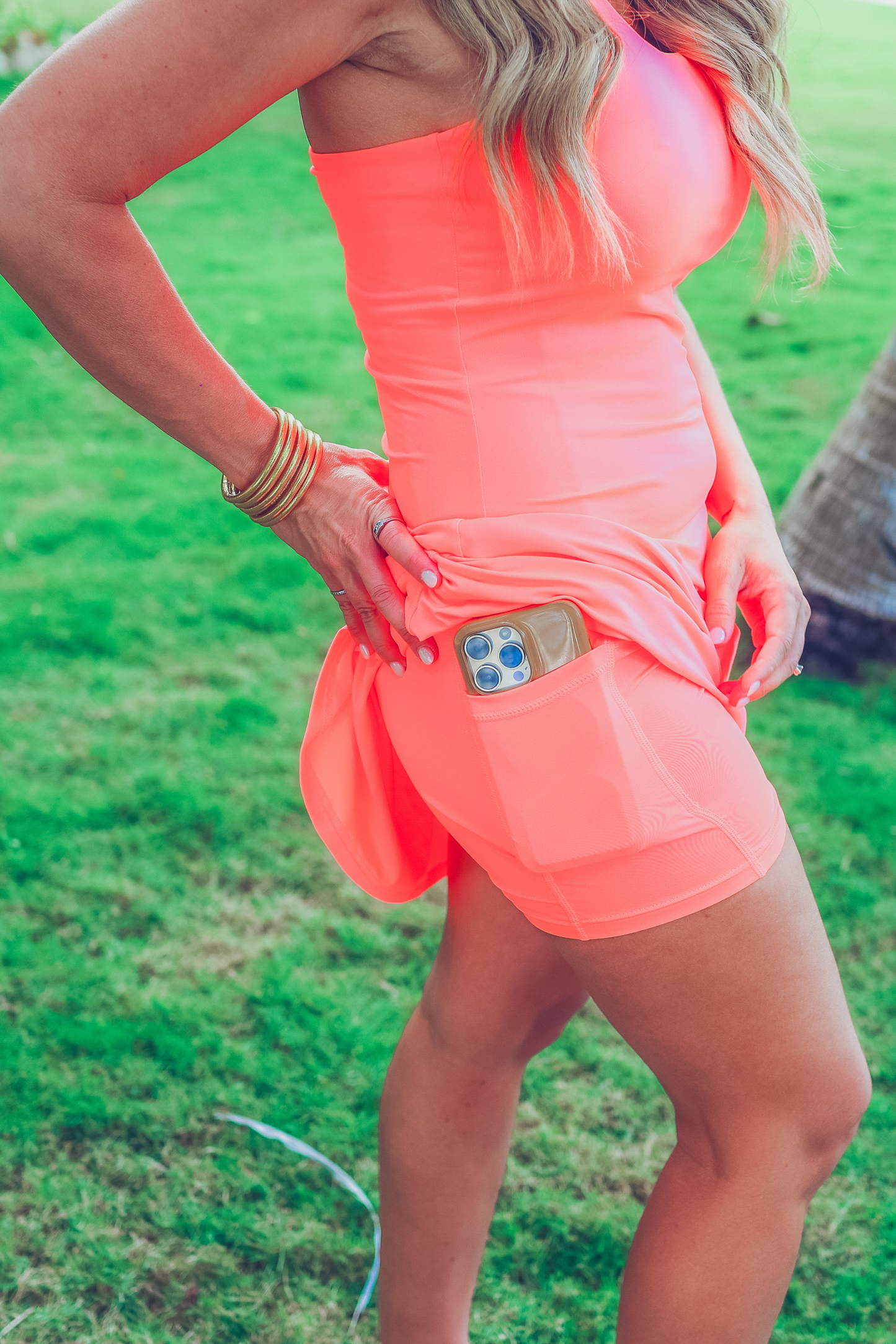 Setting Records Tennis Dress: Neon Coral