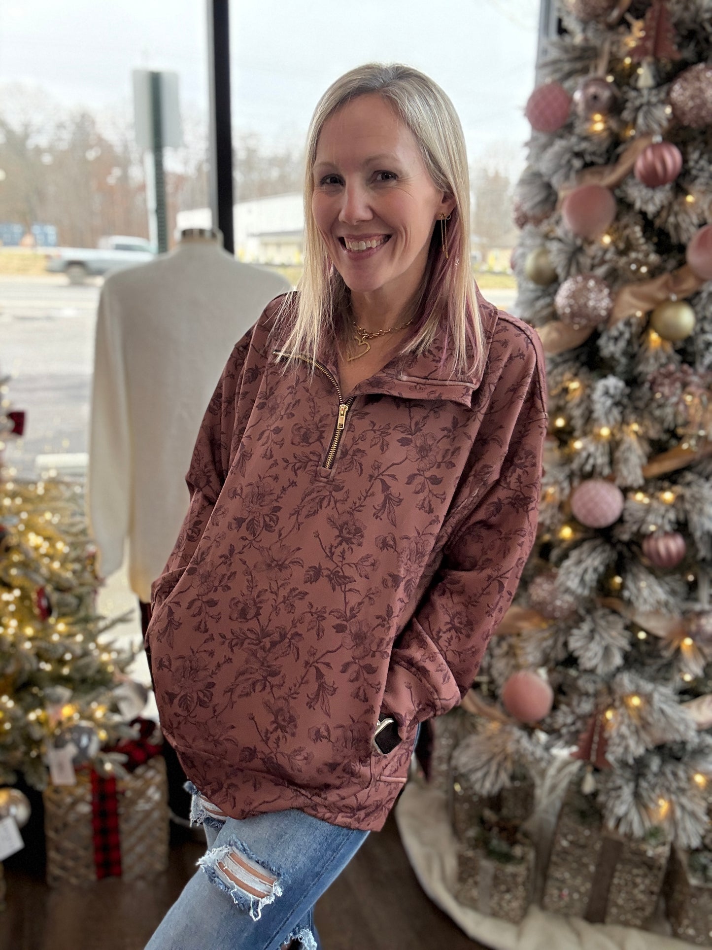 Rosewood Bloom Pullover