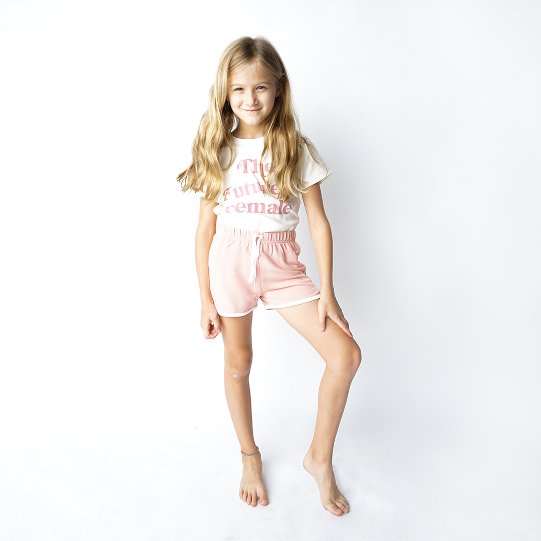Dusty Rose Track Shorts (2/3, 4/5, 6/7)