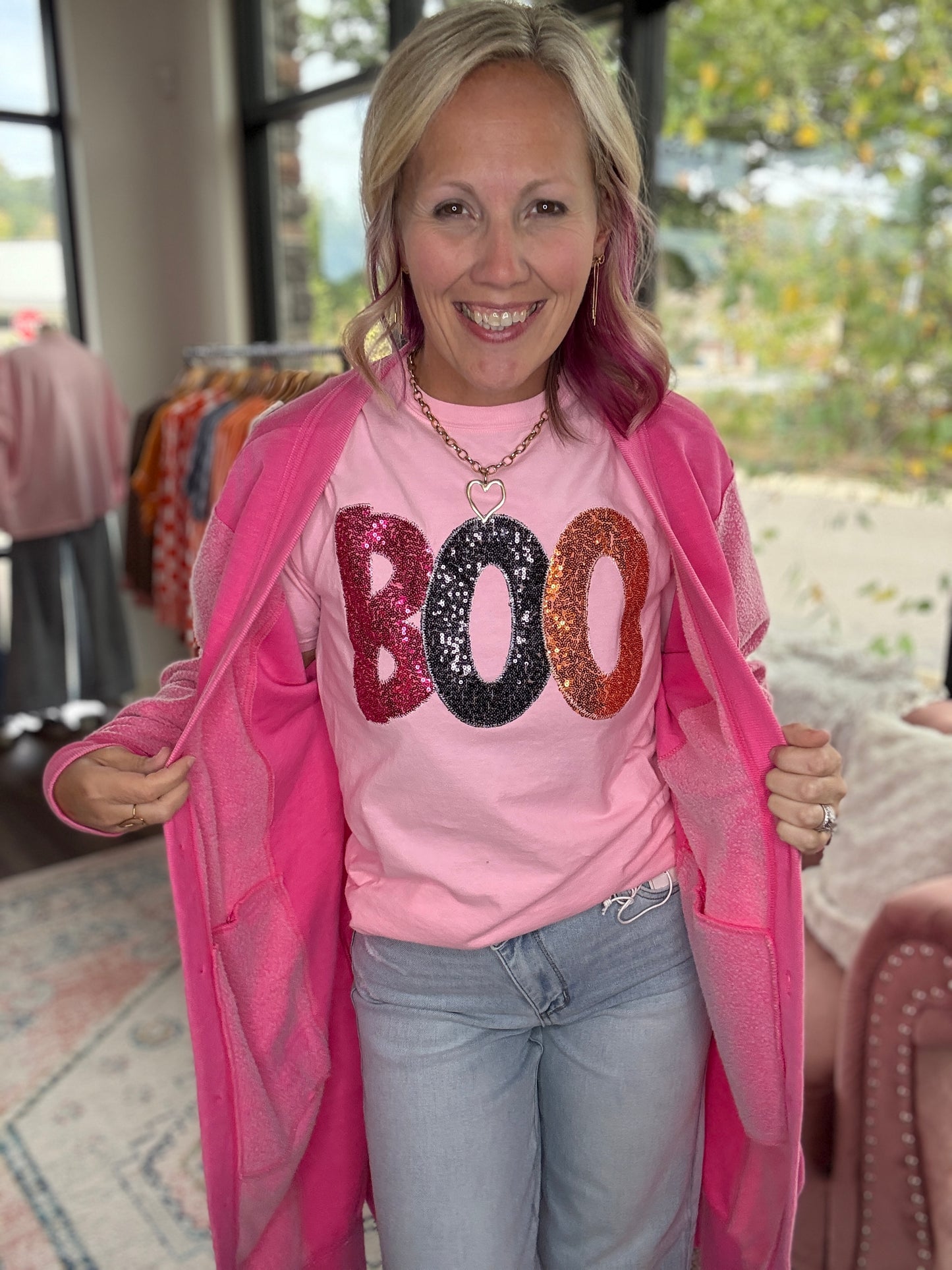It's Friday Cardi- Pink