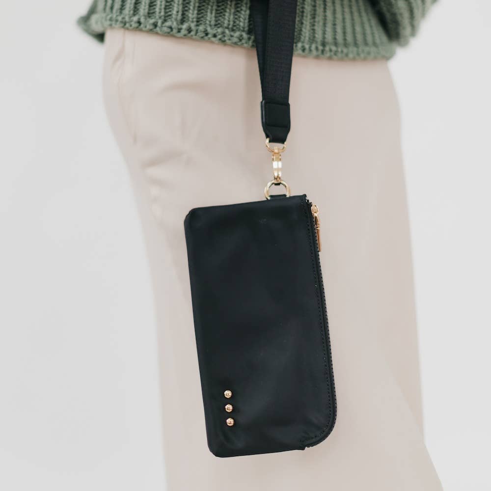 Nylon Wristlet Wallet: Black