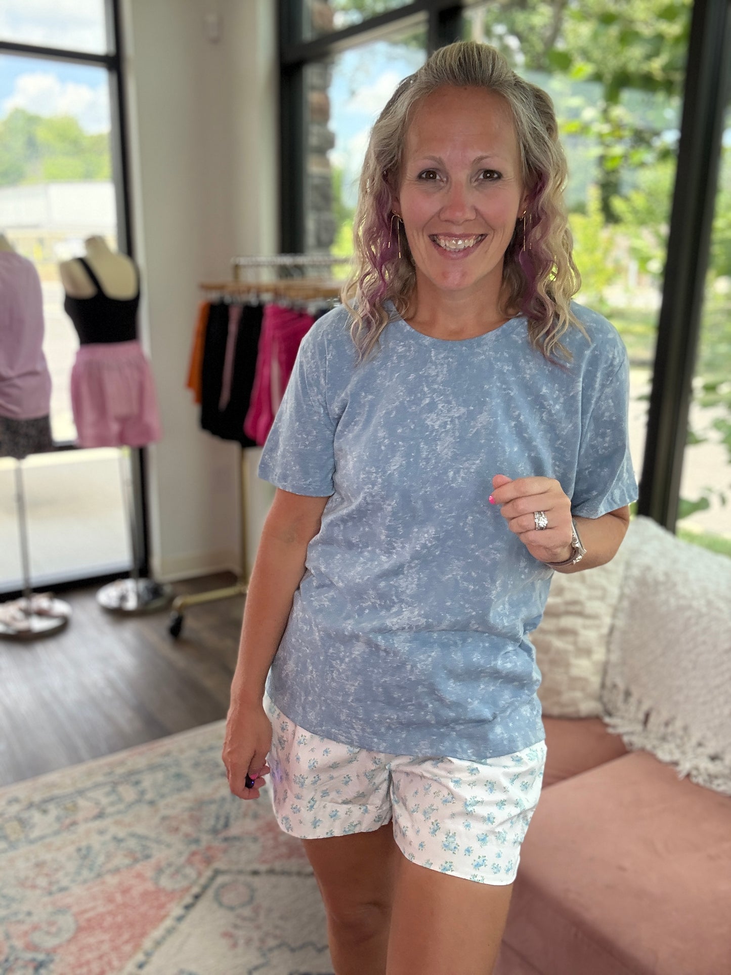 Sun & Fun Shorts- Aqua Floral