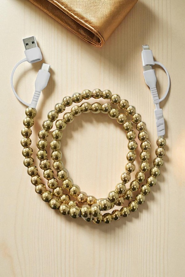 Gold Beaded 4-1 Phone Charger