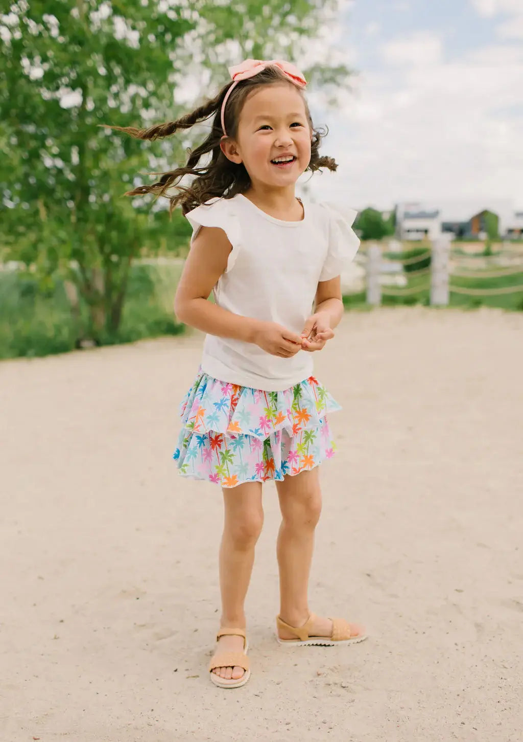 Palm Tree Ruffle Skort