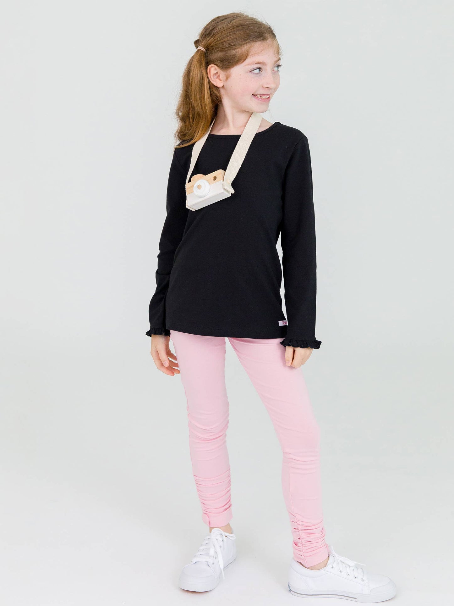 Pink Ruched Bow Leggings