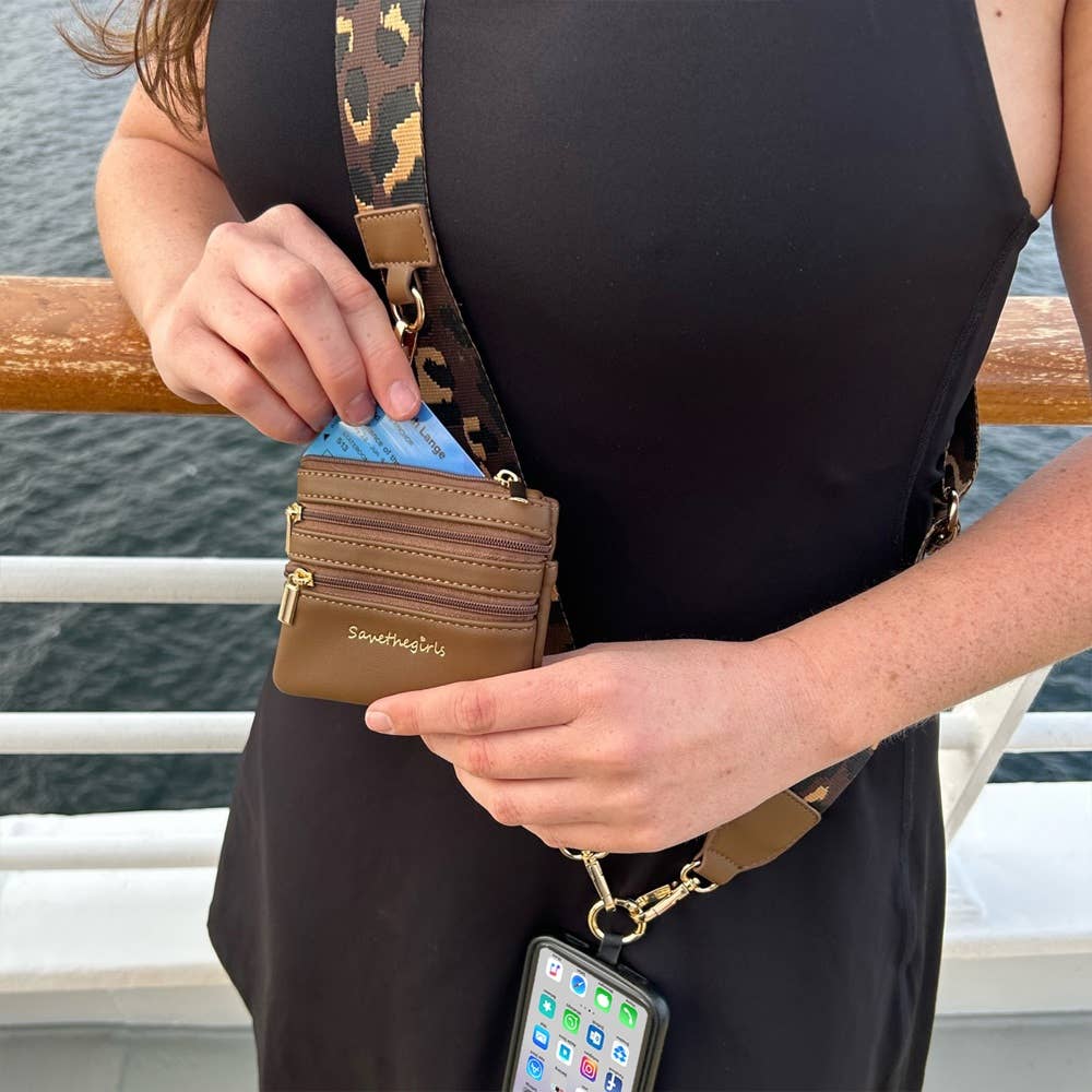 Clip & Go Crossbody Leopard Brown/Gold