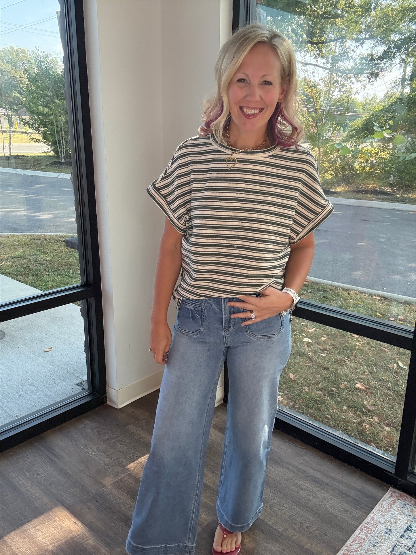 Evergreen Stripes Top