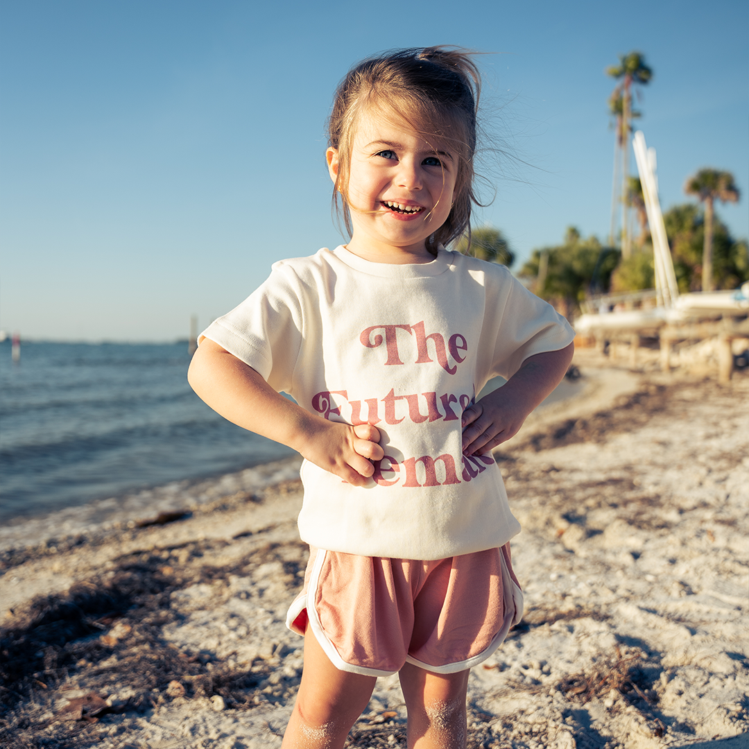 Dusty Rose Track Shorts (2/3, 4/5, 6/7)
