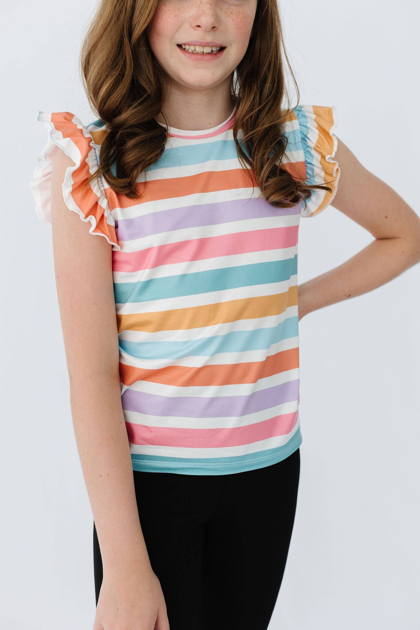 Happy Stripes Ruffle Tee