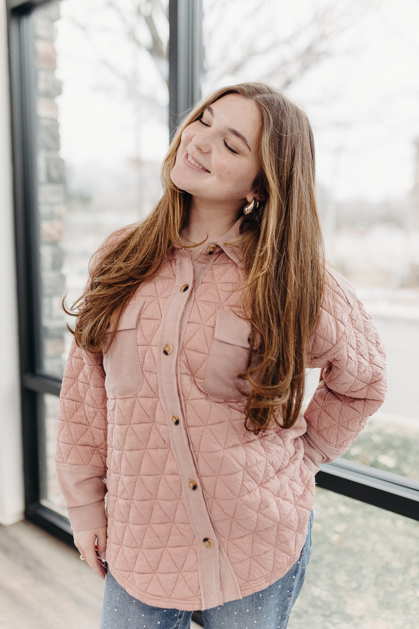 Ray Lynn Shacket- Pink