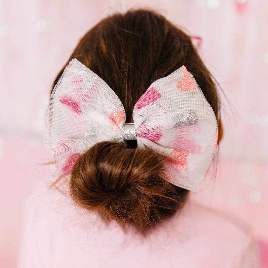 Glitter Heart Bow