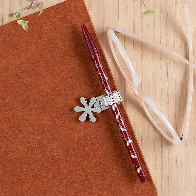 Asterisk Pen Clip - Platinum