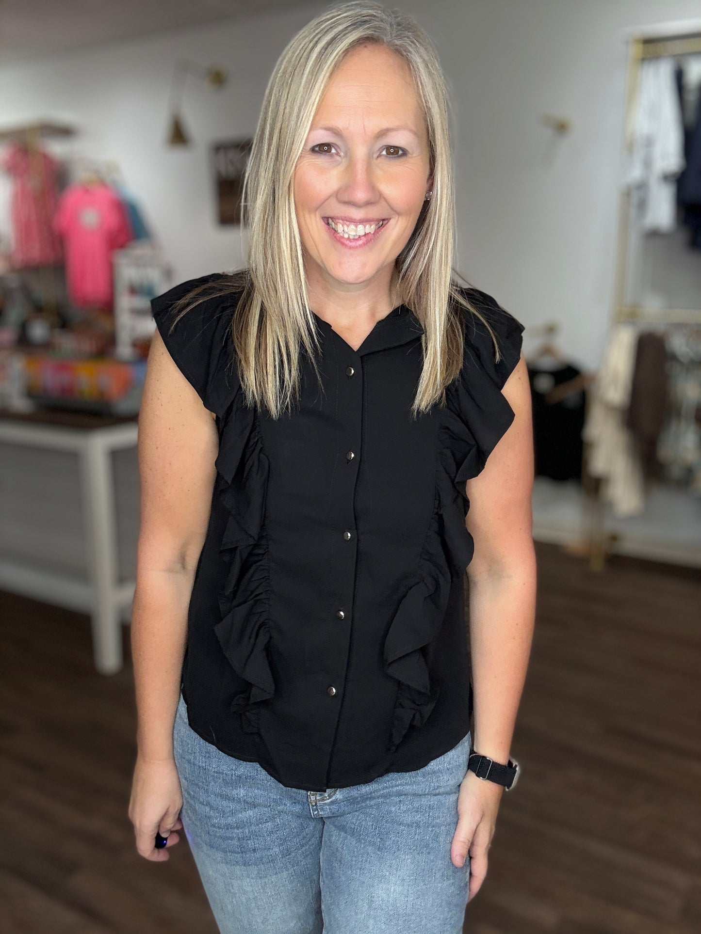 Kylie Twist Tie Top- Black (S,M)