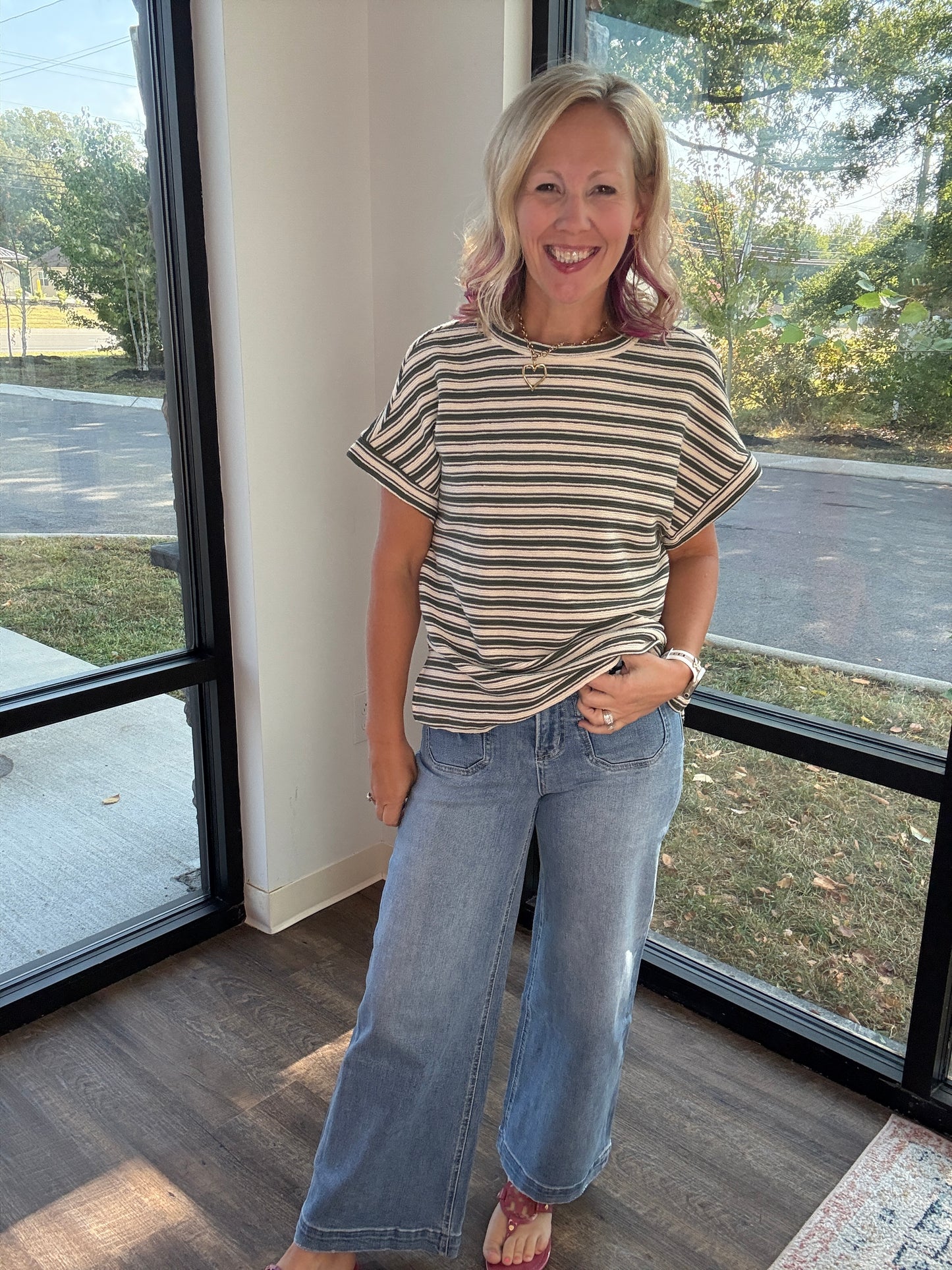 Evergreen Stripes Top