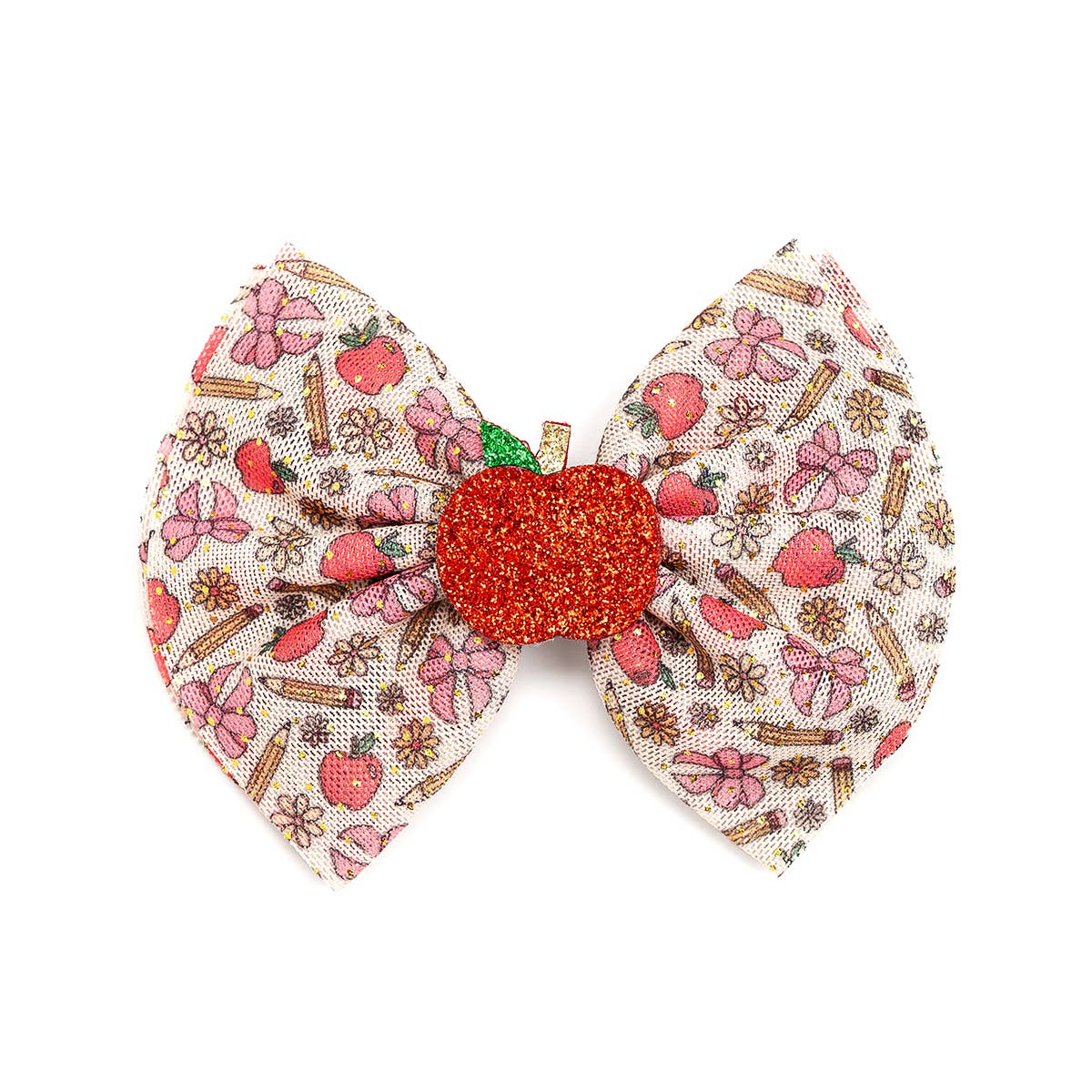 Back to School Cutie Tulle Bow Clip