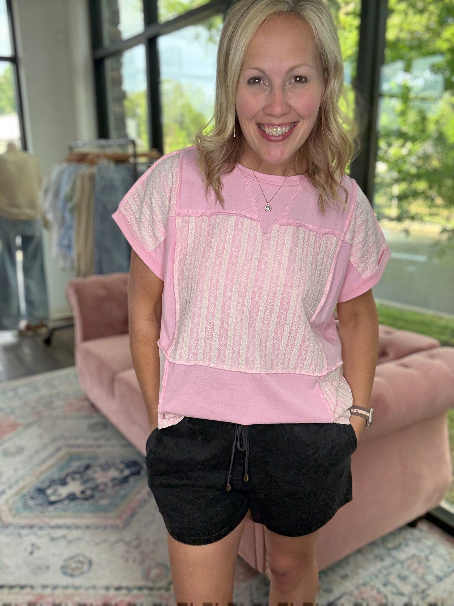 Pink Lace Top