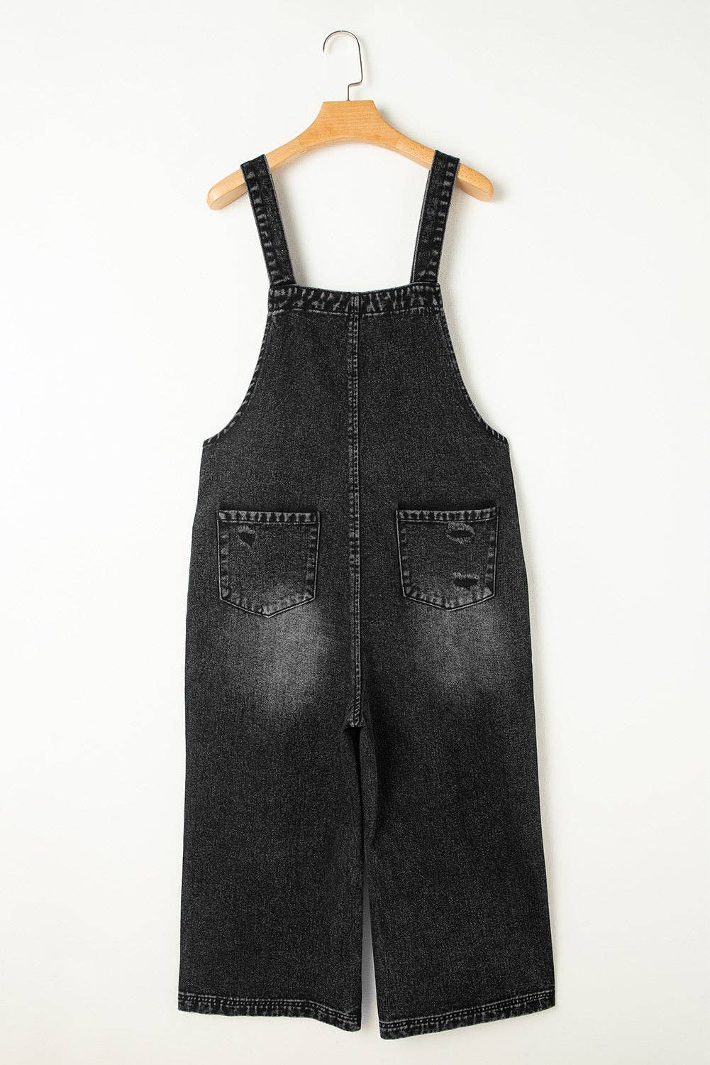 Rebel Black Distressed Overalls