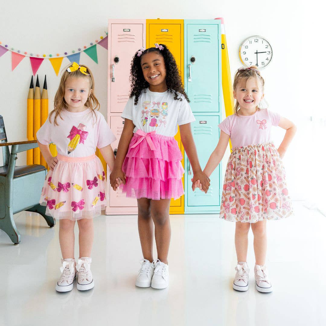 Back to School Cutie Tulle Bow Clip