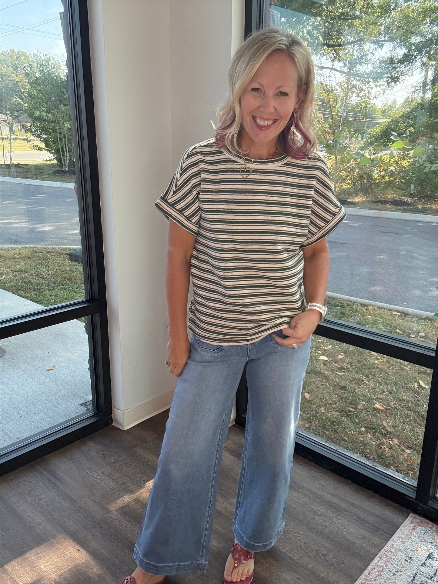 Evergreen Stripes Top