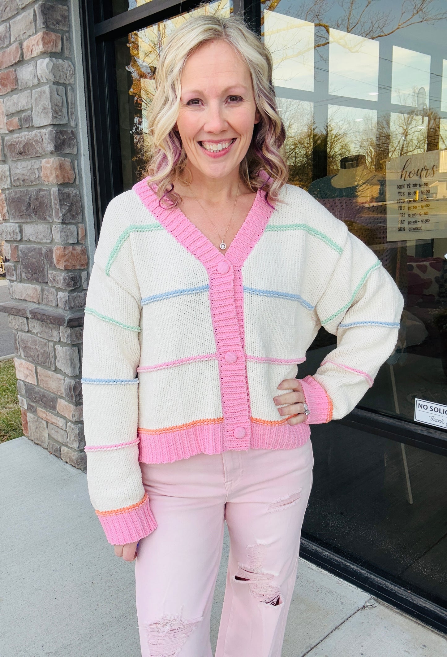 Jill Cardigan- Pink