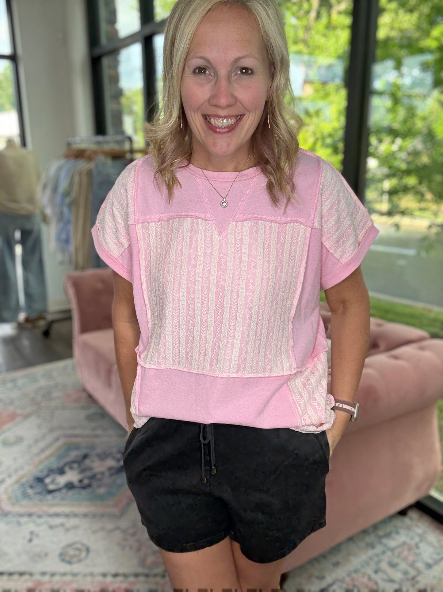 Pink Lace Top