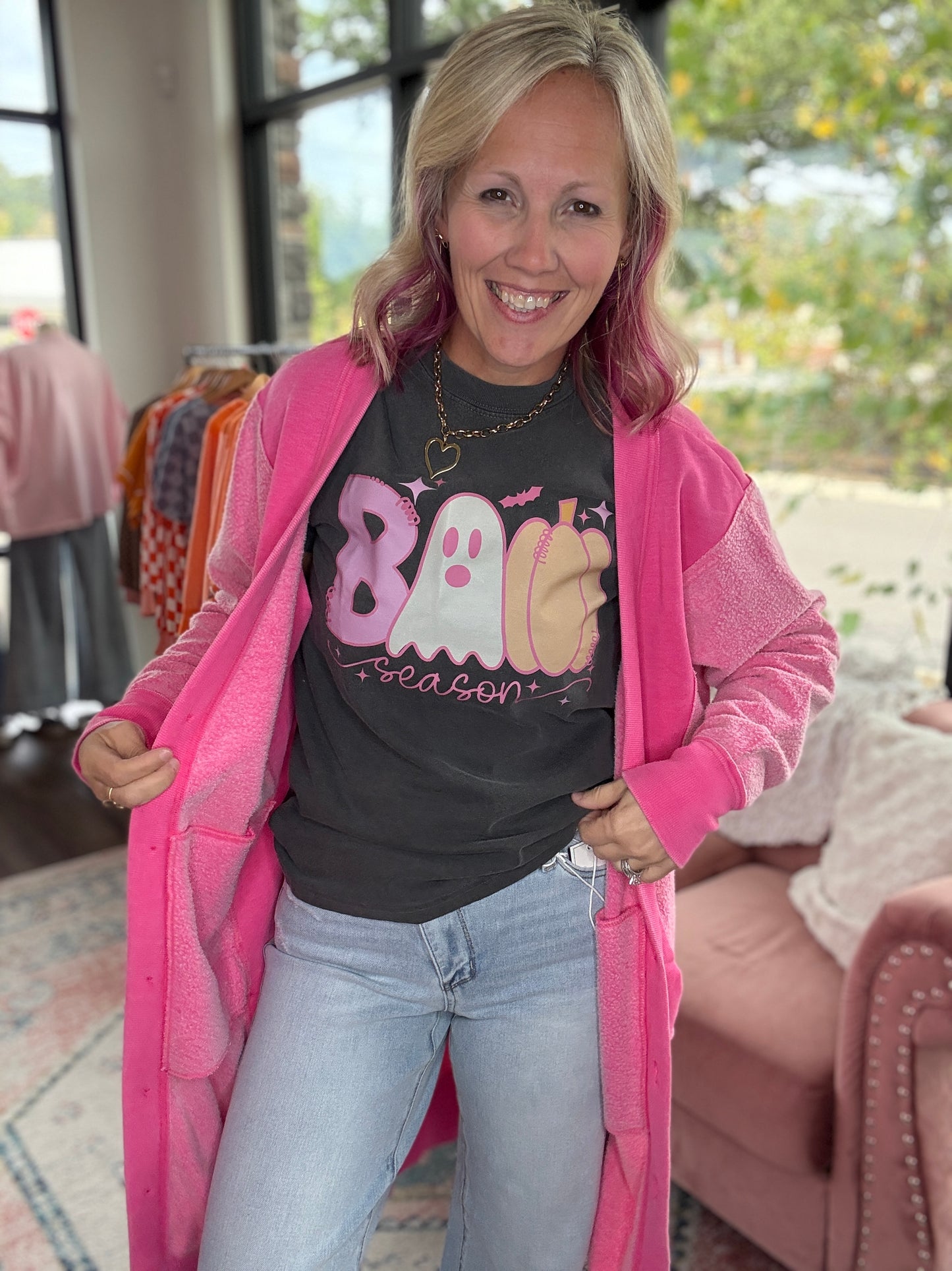 It's Friday Cardi- Pink