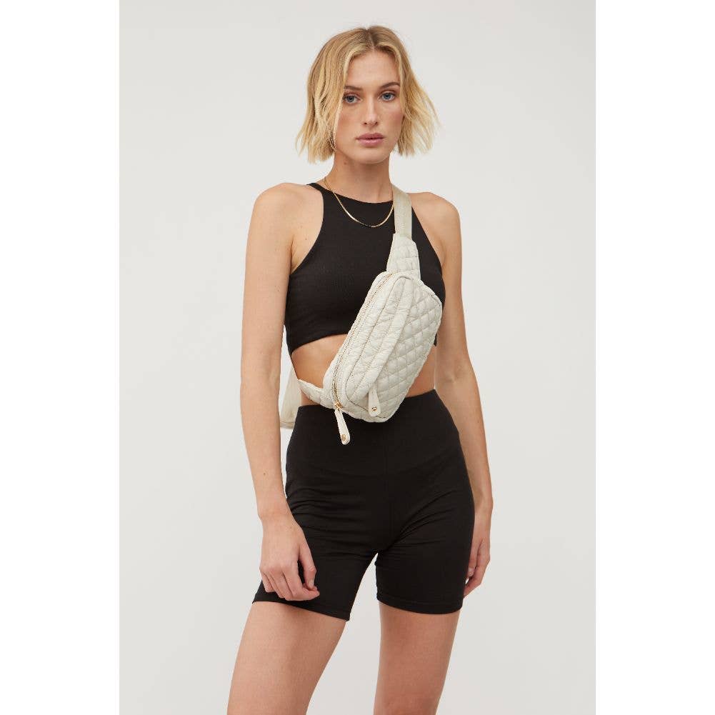 Quilted Belt Bag- Black