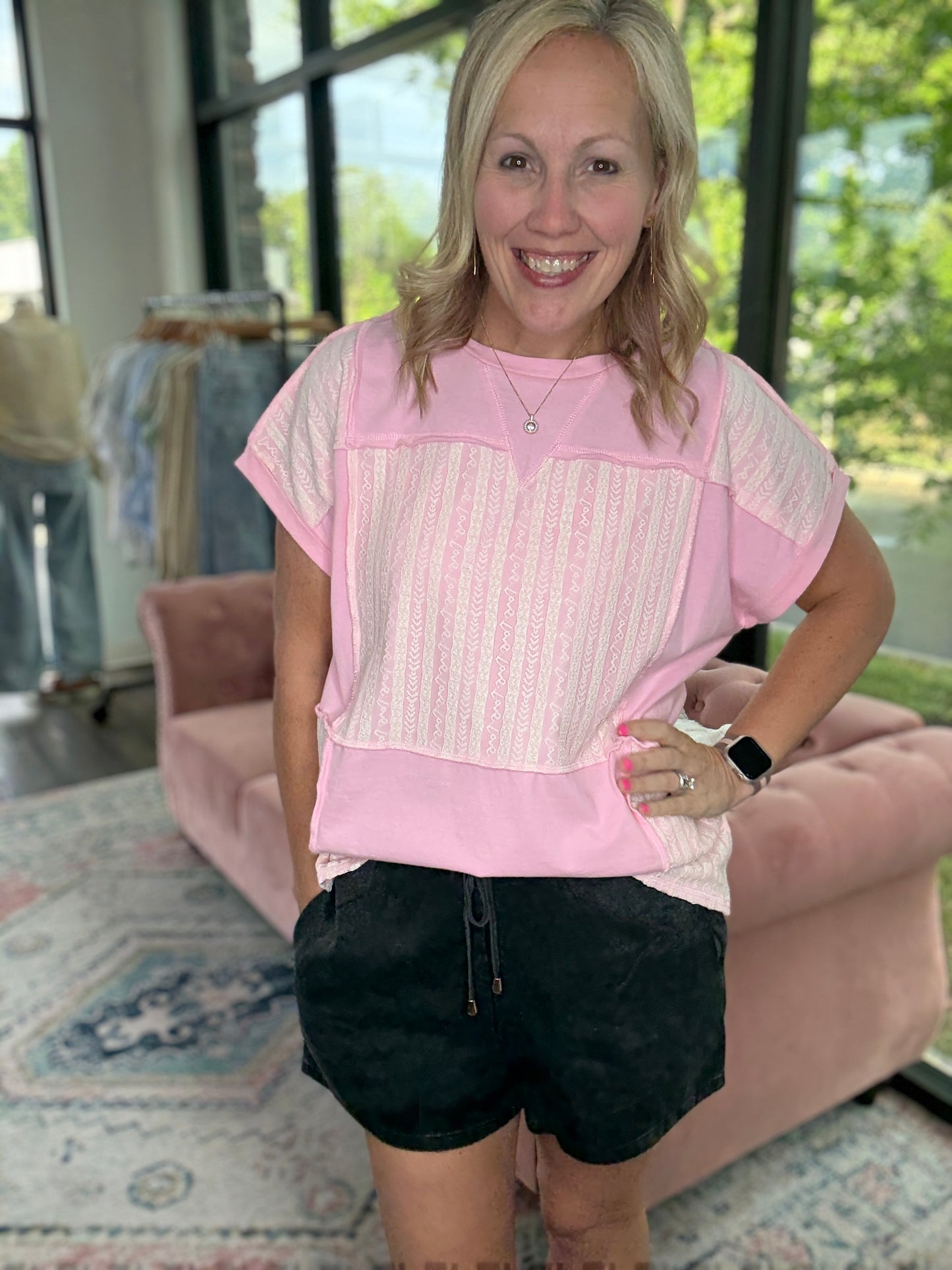 Pink Lace Top
