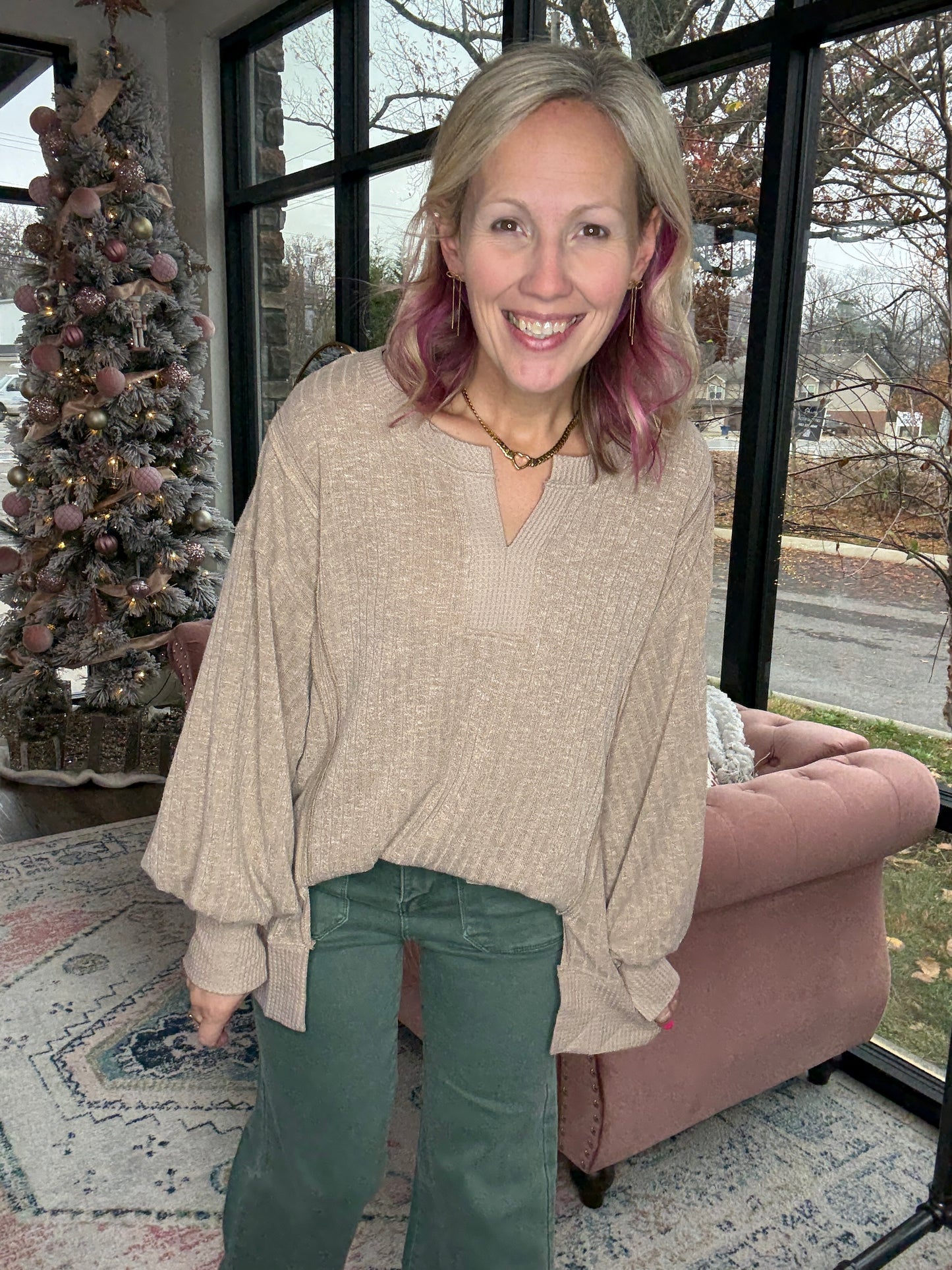 Seamline Sweatshirt- Mocha