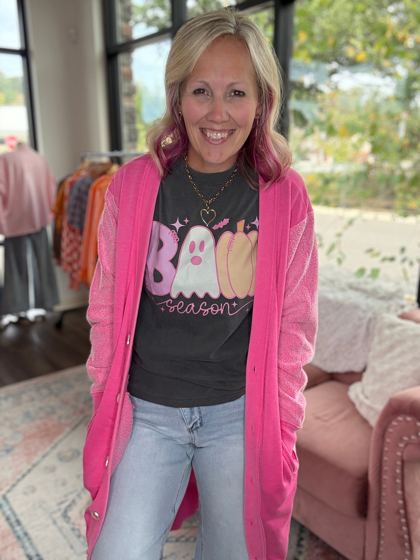 It's Friday Cardi- Pink