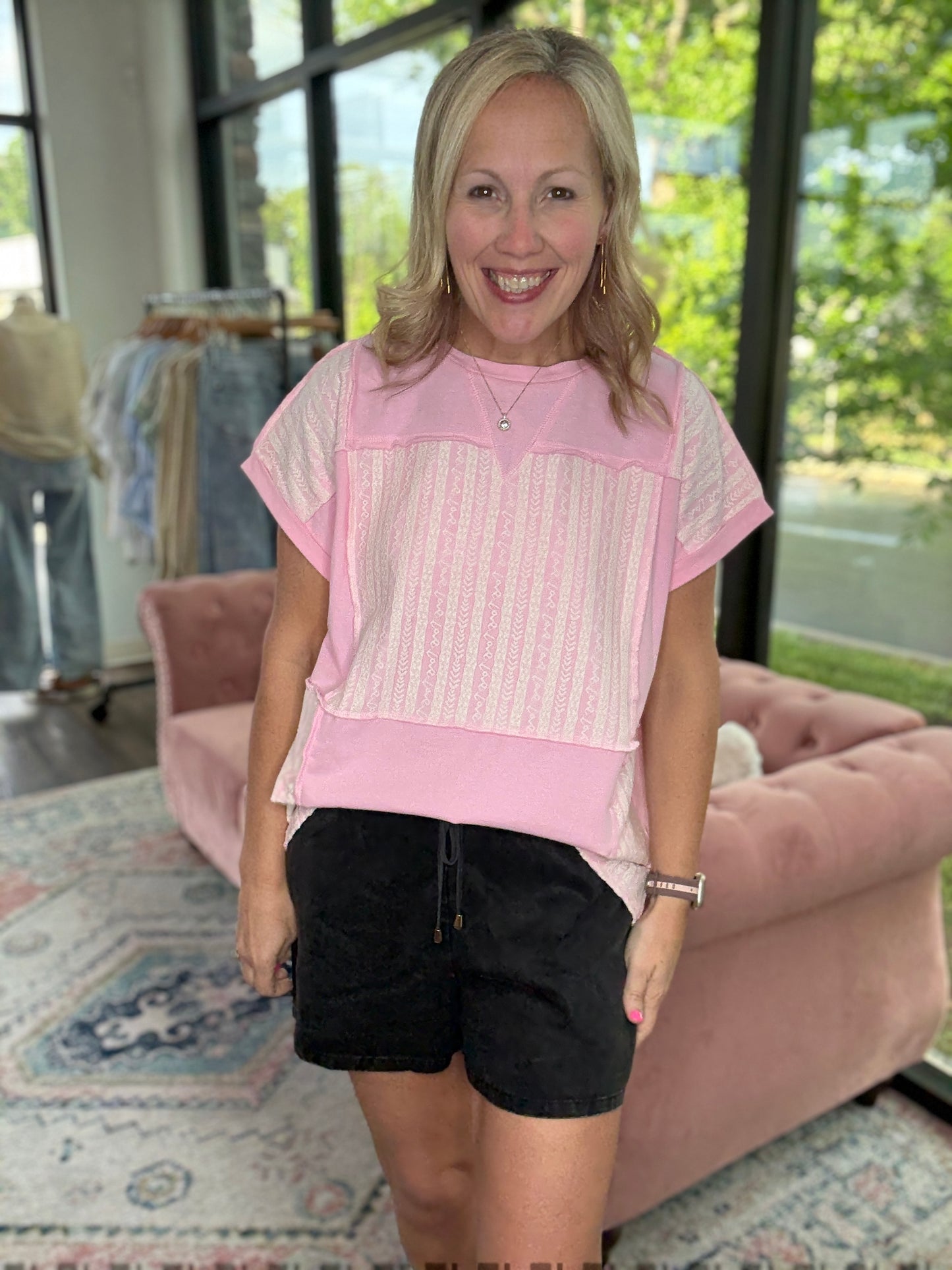 Pink Lace Top