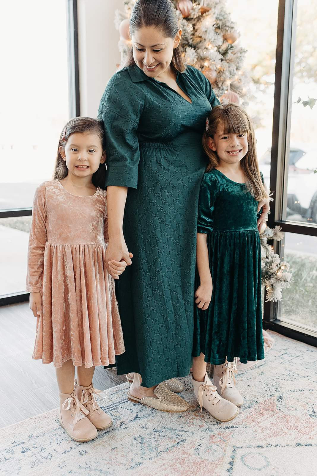 Gwendolyn Blush Velvet Dress