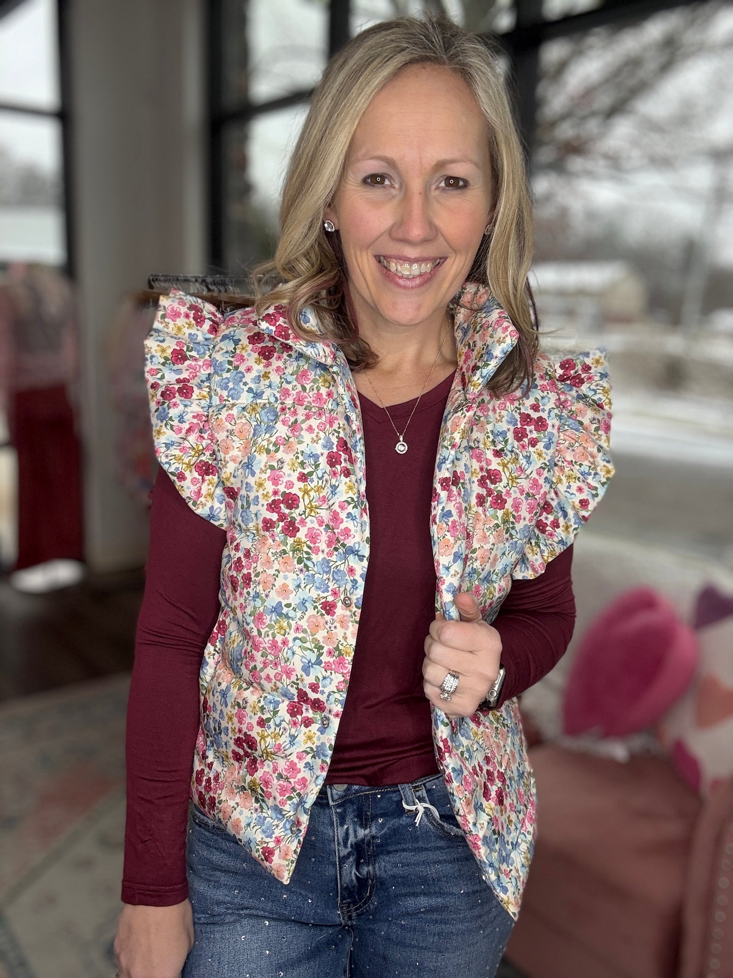 Jayne Basic Tee- Burgundy