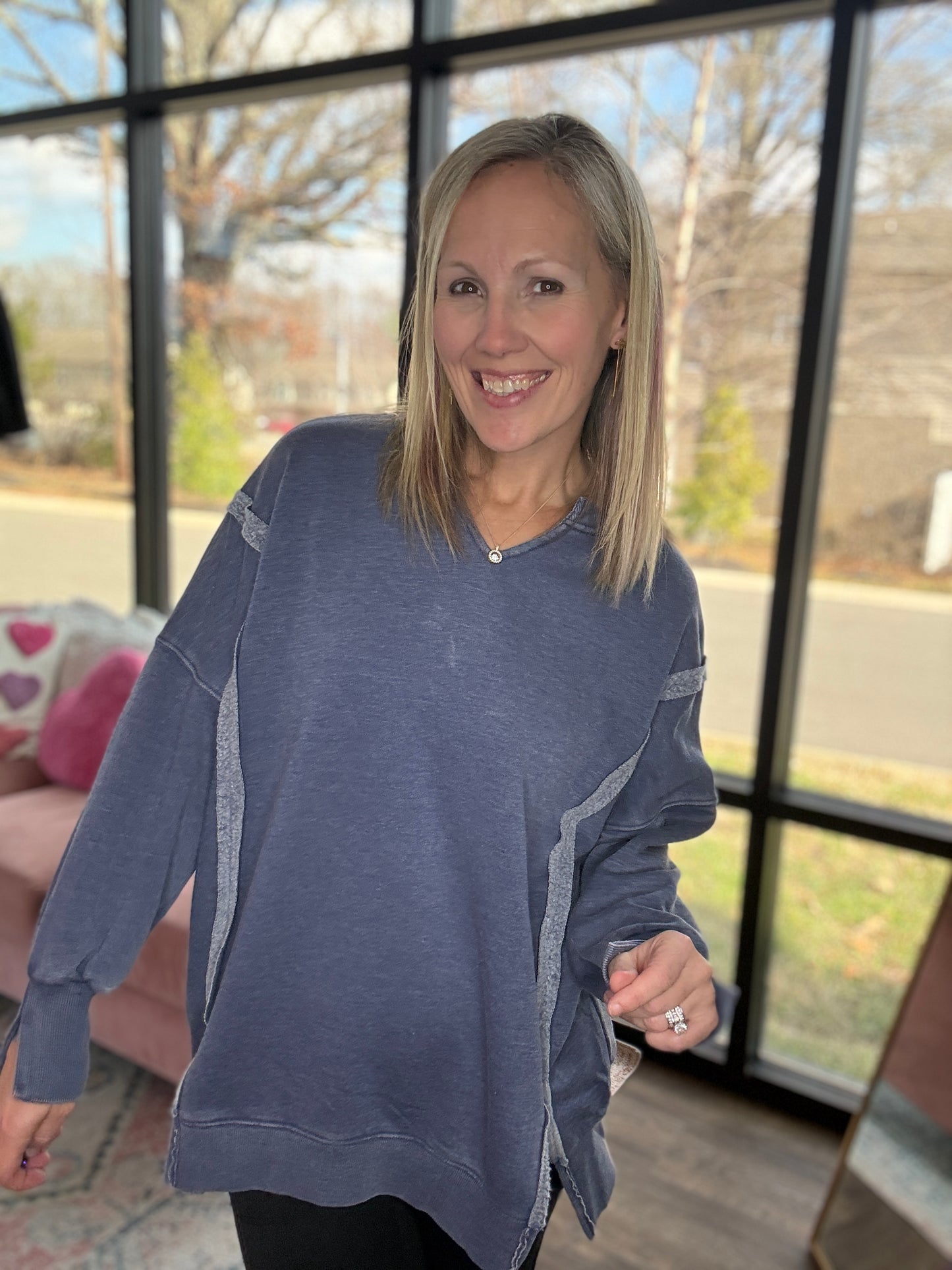 Comfy Cut Crew- Blue