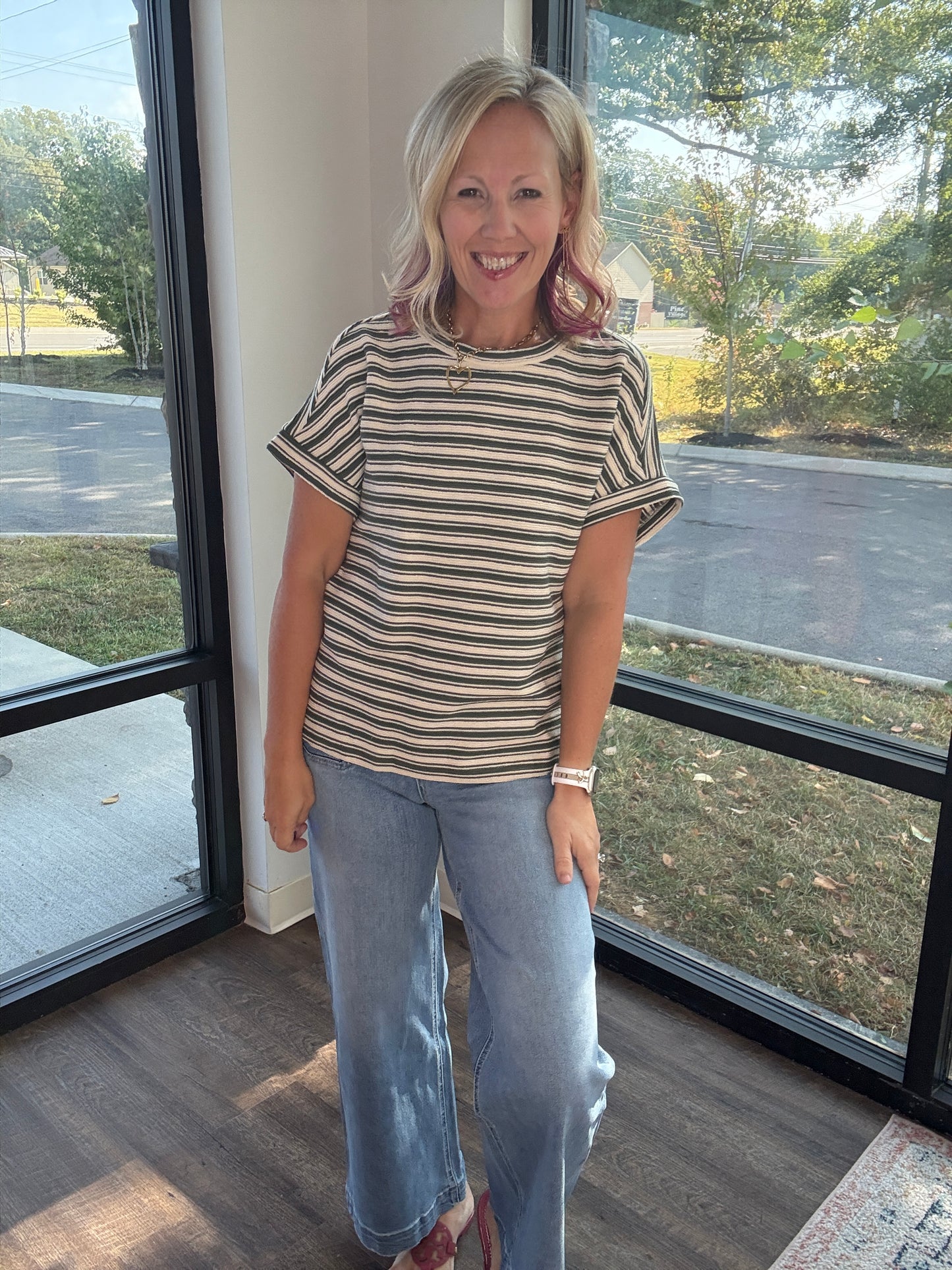 Evergreen Stripes Top